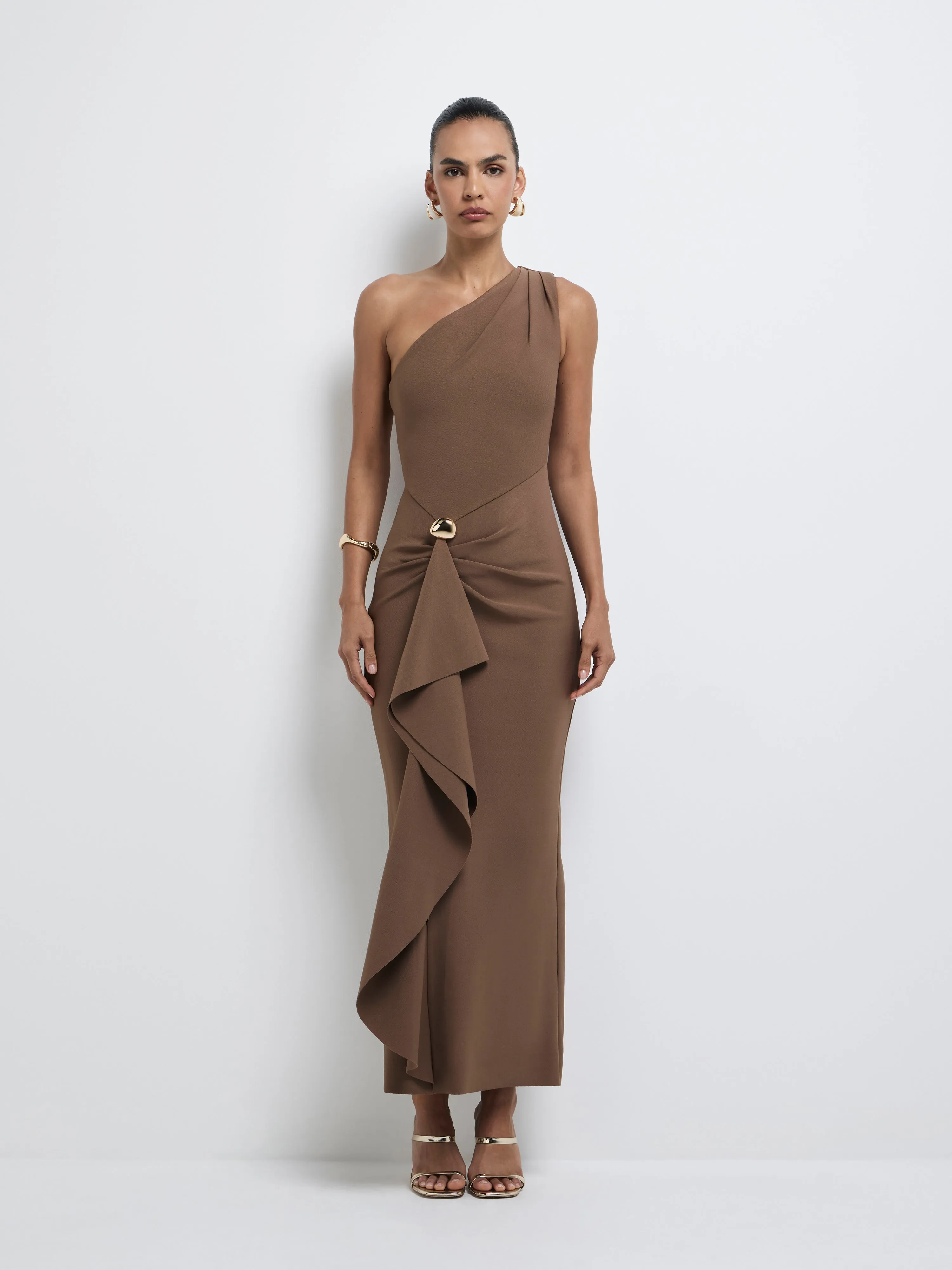 Dominique Maxi Dress Chocolate elegan dari Joy368