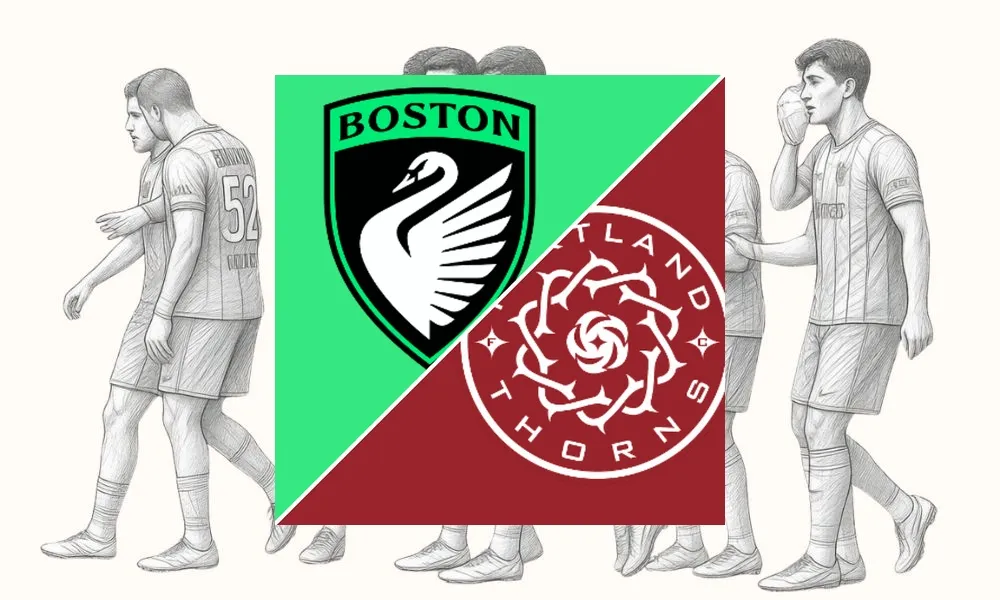 Aksi pemain Boston Legacy dan Portland Thorns dalam laga lanjutan NWSL di Centreville Bank Stadium