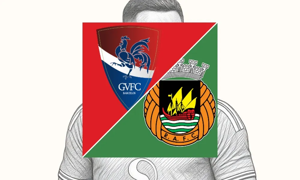 Selebrasi pemain Gil Vicente usai mencetak gol kemenangan atas Rio Ave