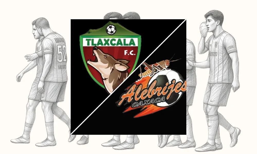 Selebrasi pemain Alebrijes de Oaxaca usai mencetak gol ke gawang Tlaxcala