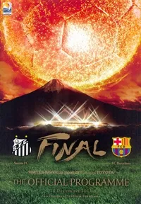 Lionel Messi merayakan gol saat final Piala Dunia Antarklub 2011 Barcelona vs Santos
