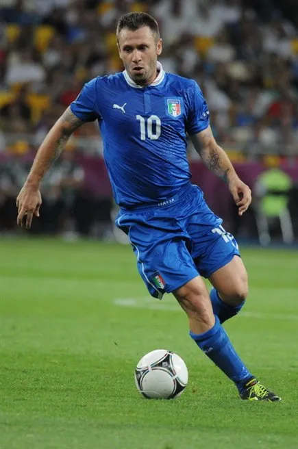 Mantan penyerang Timnas Italia Antonio Cassano saat menjalani karier profesionalnya