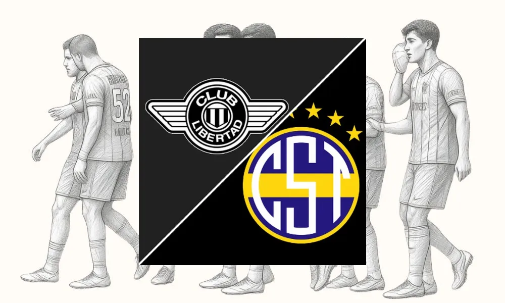 Pemain Libertad merayakan kemenangan dramatis atas Sportivo Trinidense di Estadio Tigo La Huerta
