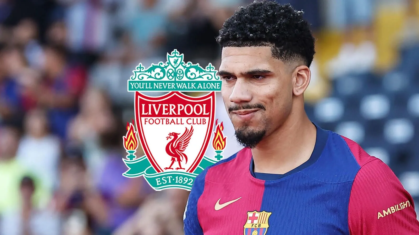 Ronald Araujo berseragam Barcelona saat akan menjalani tes medis di Liverpool