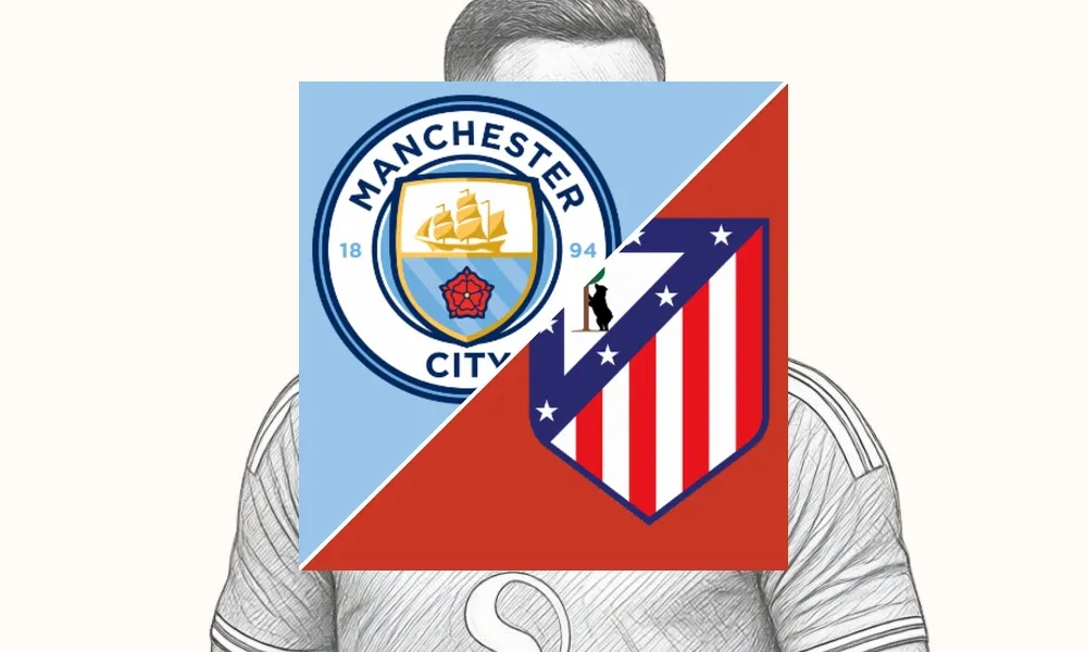 Selebrasi pemain Manchester City usai mencetak gol ke gawang Atletico Madrid