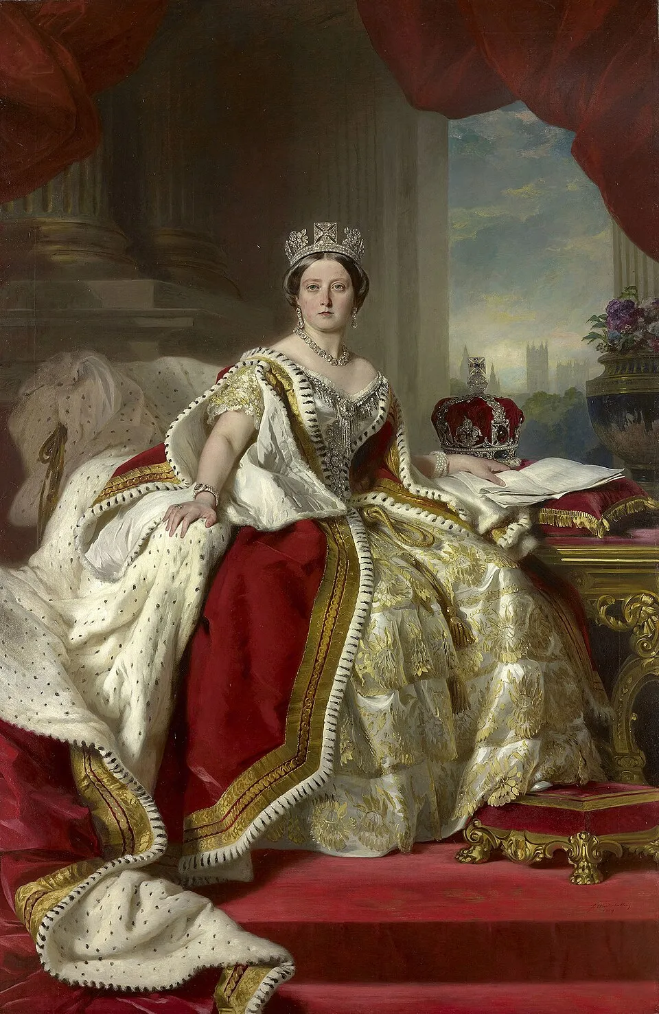 Ilustrasi potret Ratu Victoria pada masa pemerintahan Imperium Britania Raya