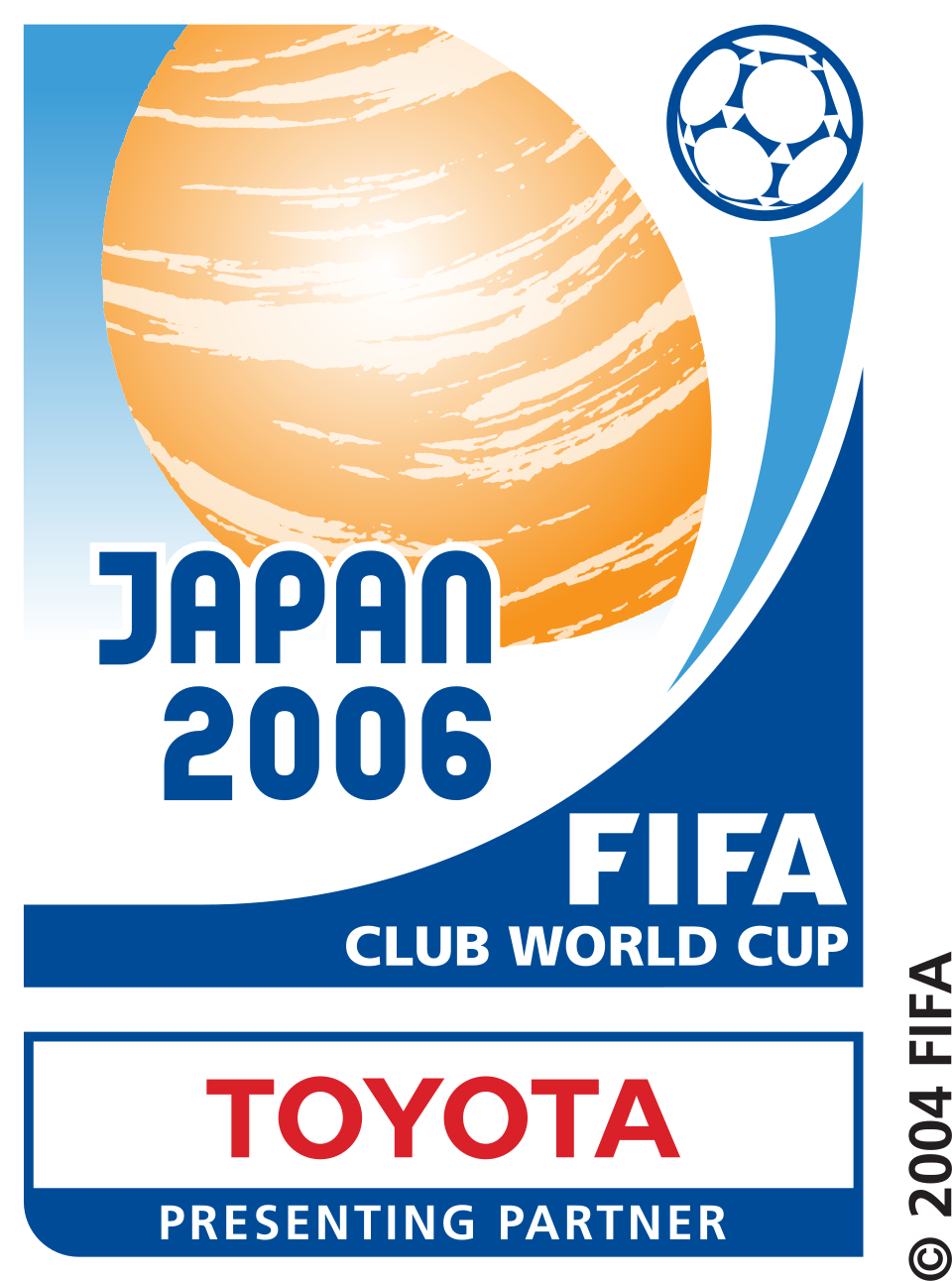 Trofi dan logo turnamen 2006 FIFA Club World Cup di Jepang