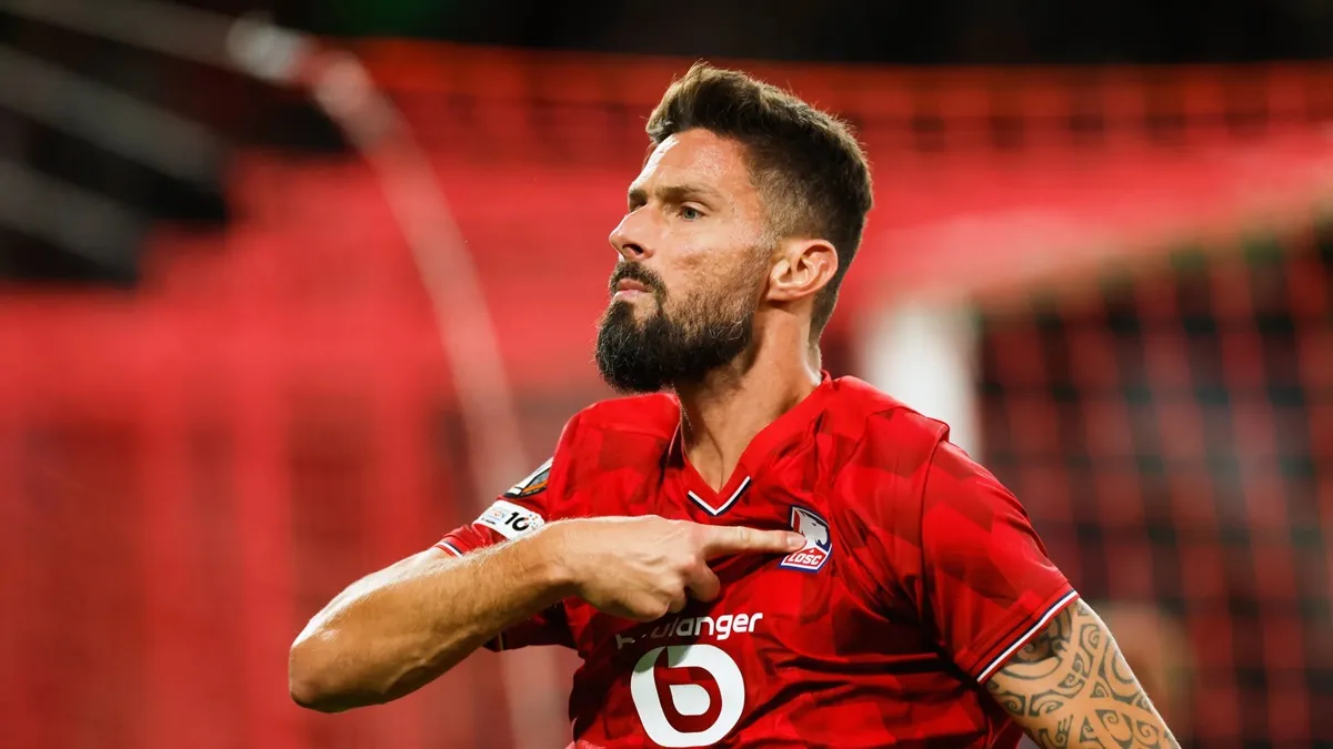 Olivier Giroud pastikan kemenangan Lille atas SK Brann lewat gol sundulan di Liga Europa