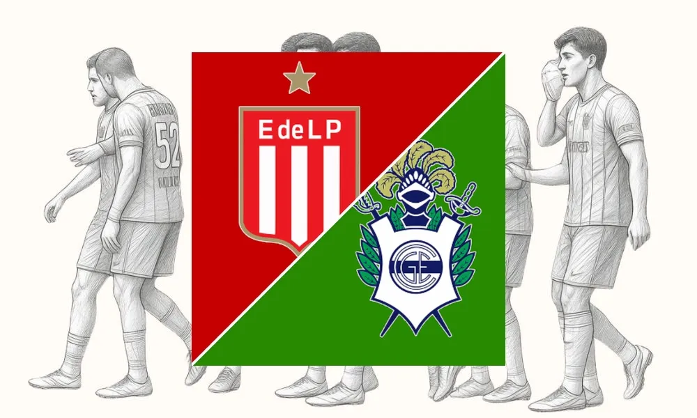 Ilustrasi pertandingan Estudiantes vs Gimnasia La Plata di Liga Profesional