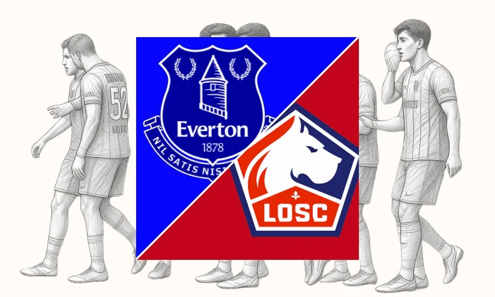 Ilustrasi pertandingan Everton vs Lille di Hill Dickinson Stadium