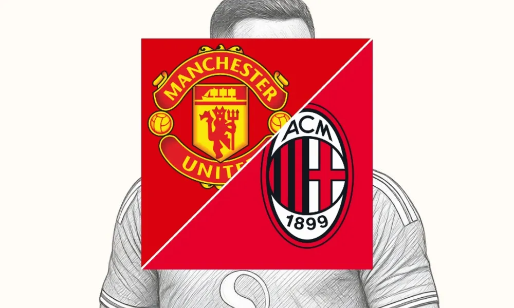 Ilustrasi pertandingan Manchester United vs AC Milan di Municipal Stadium Wroclaw