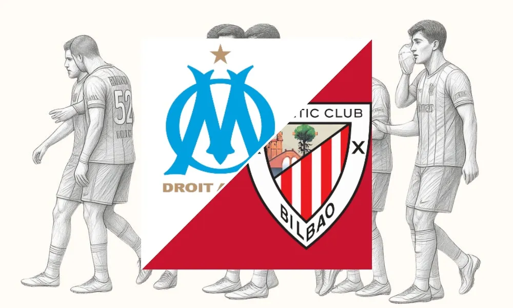 Ilustrasi pertandingan Marseille vs Athletic Club di Stade Vélodrome