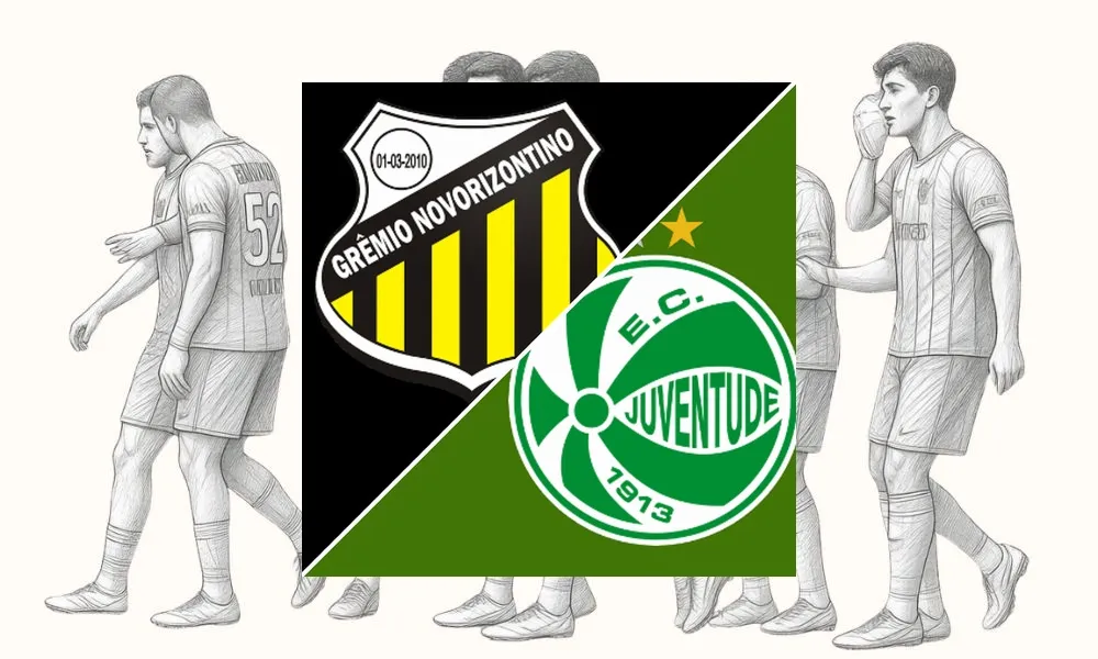 Ilustrasi pertandingan Novorizontino vs Juventude di Brazil Serie B di Estádio Dr. Jorge Ismael de Biasi
