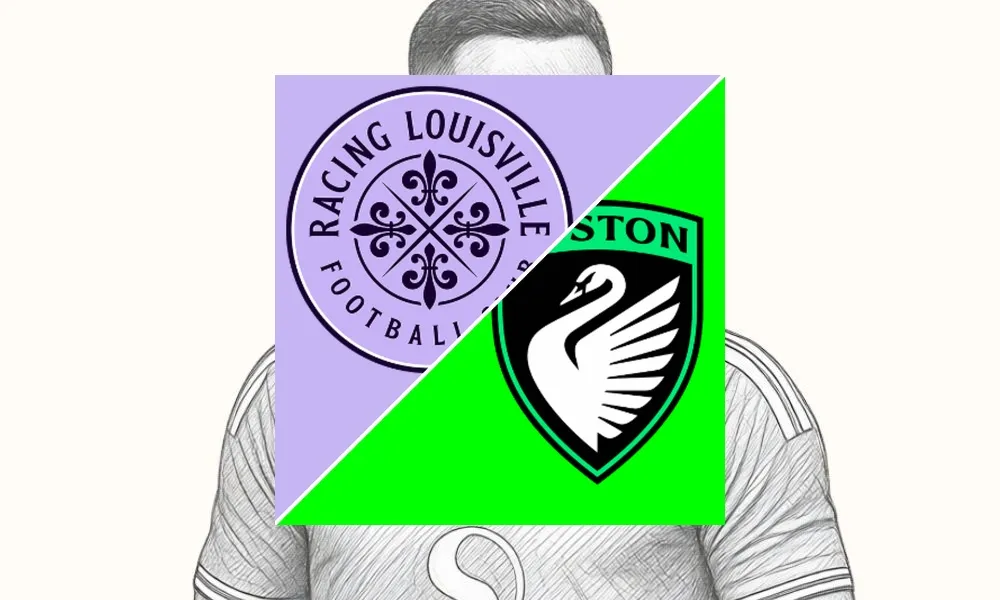 Ilustrasi pertandingan Racing Louisville vs Boston Legacy di NWSL dengan suasana stadion