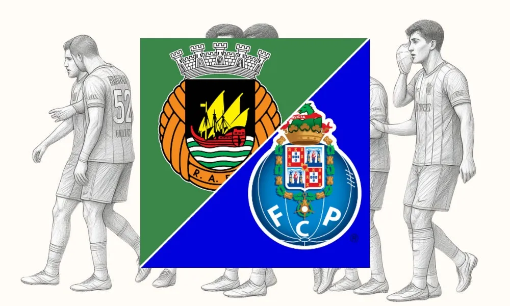 Ilustrasi pertandingan Rio Ave vs FC Porto di Liga Portugal di Stadion Estádio do Rio Ave