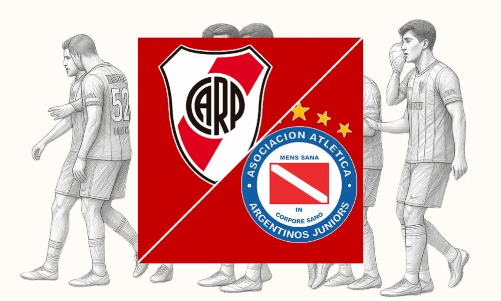 Ilustrasi pertandingan River Plate vs Argentinos Juniors di Liga Argentina di Stadion Mas Monumental