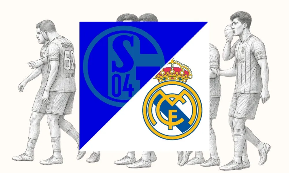 Ilustrasi pertandingan Schalke 04 vs Real Madrid di Veltins Arena