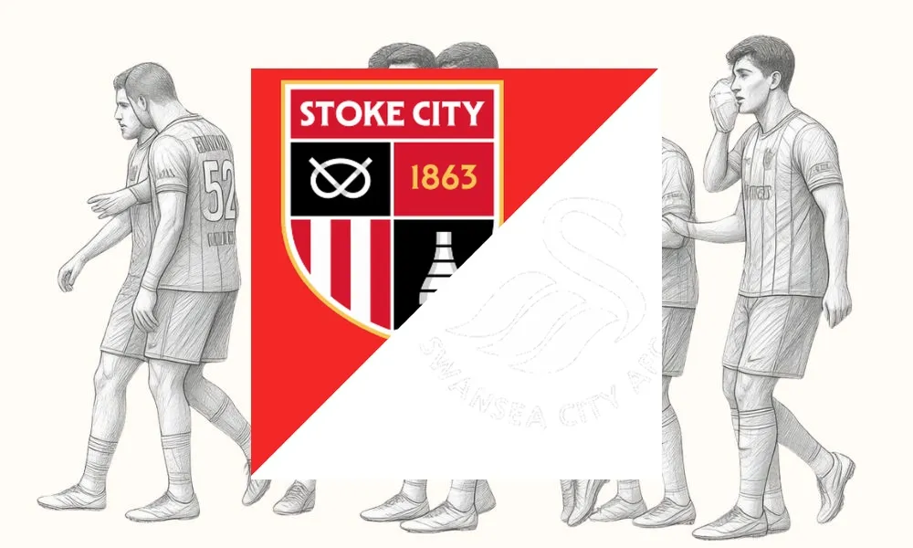 Ilustrasi pertandingan Stoke City vs Swansea City di EFL Championship di bet365 Stadium