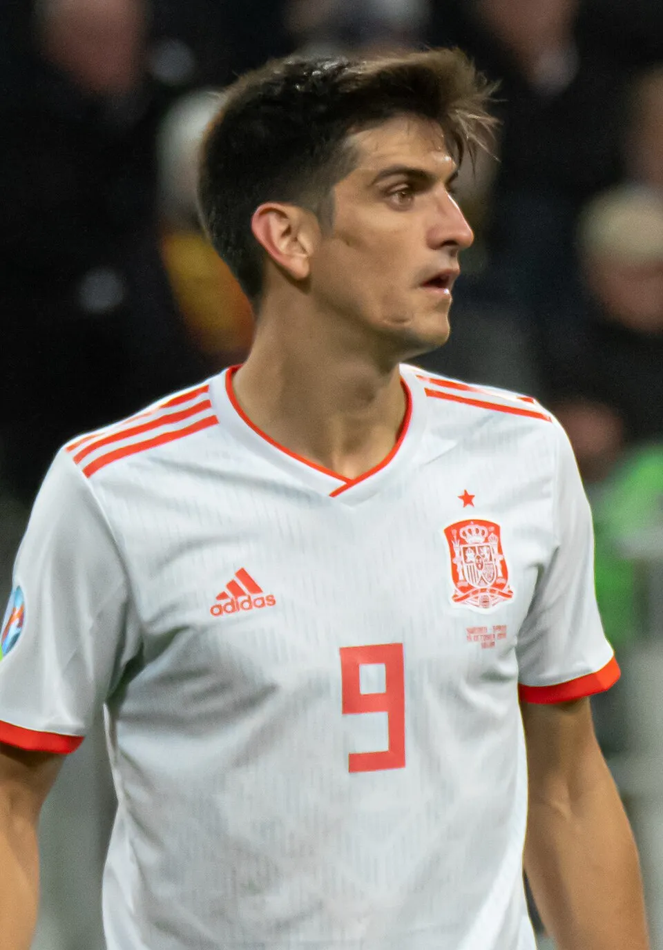 Kapten dan penyerang Villarreal Gerard Moreno merayakan gol di lapangan