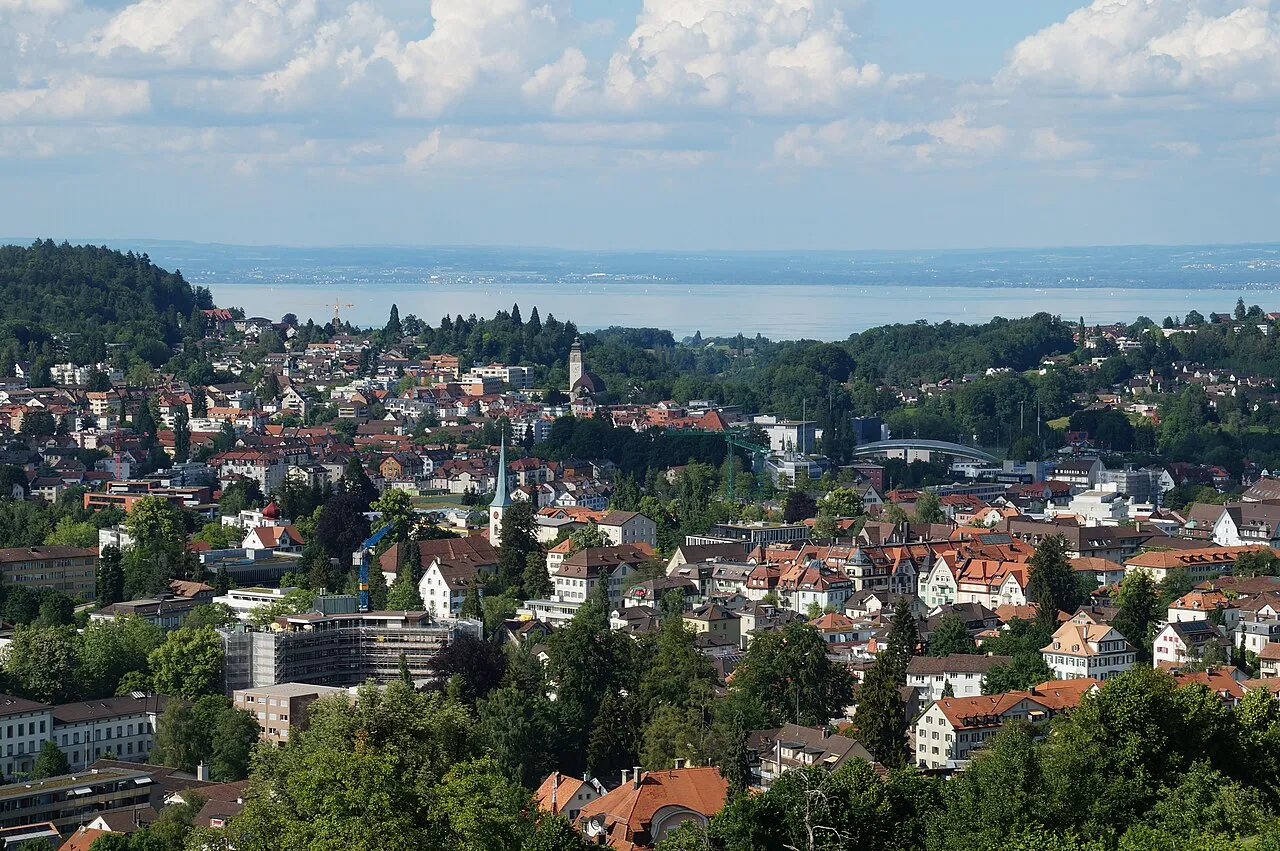 Pemandangan kota bersejarah St Gallen di Swiss
