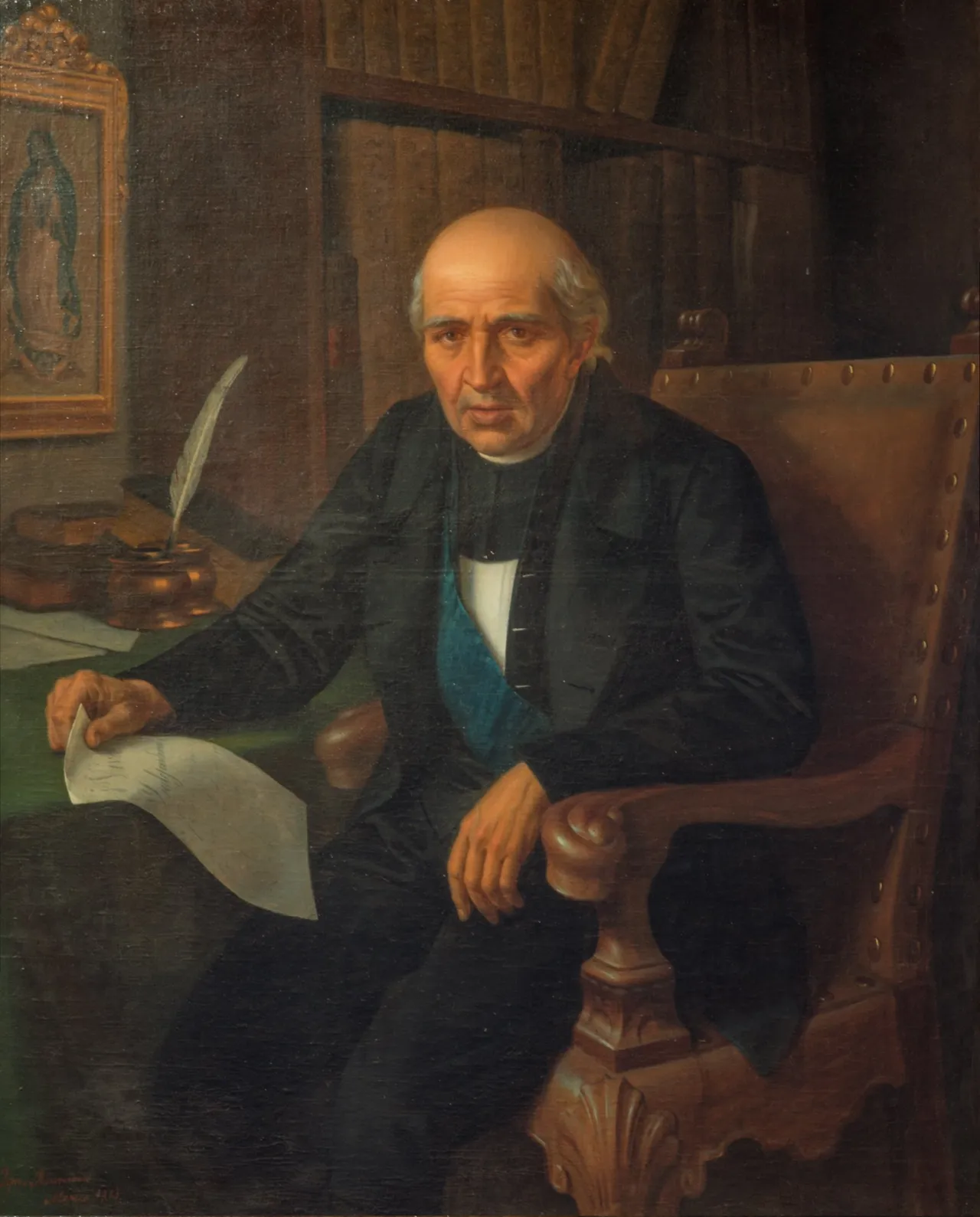Lukisan potret Miguel Hidalgo y Costilla tokoh penting Perang Kemerdekaan Meksiko