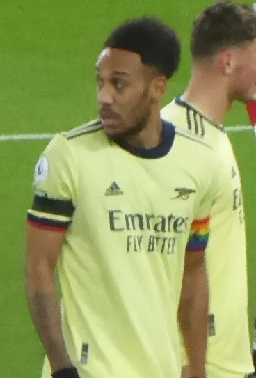Penyerang tim nasional Gabon Pierre-Emerick Aubameyang saat berada di lapangan