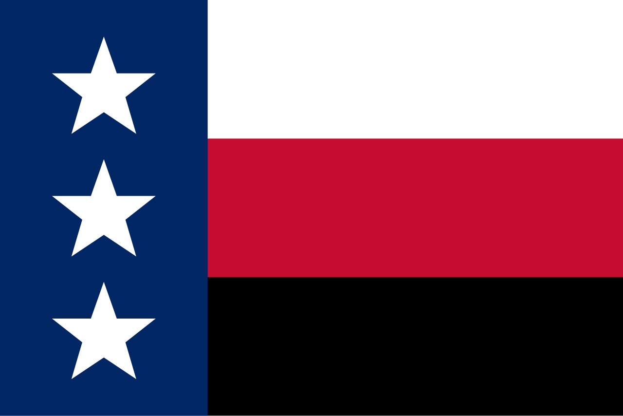 Bendera Republic of the Rio Grande yang melambangkan tiga negara bagian