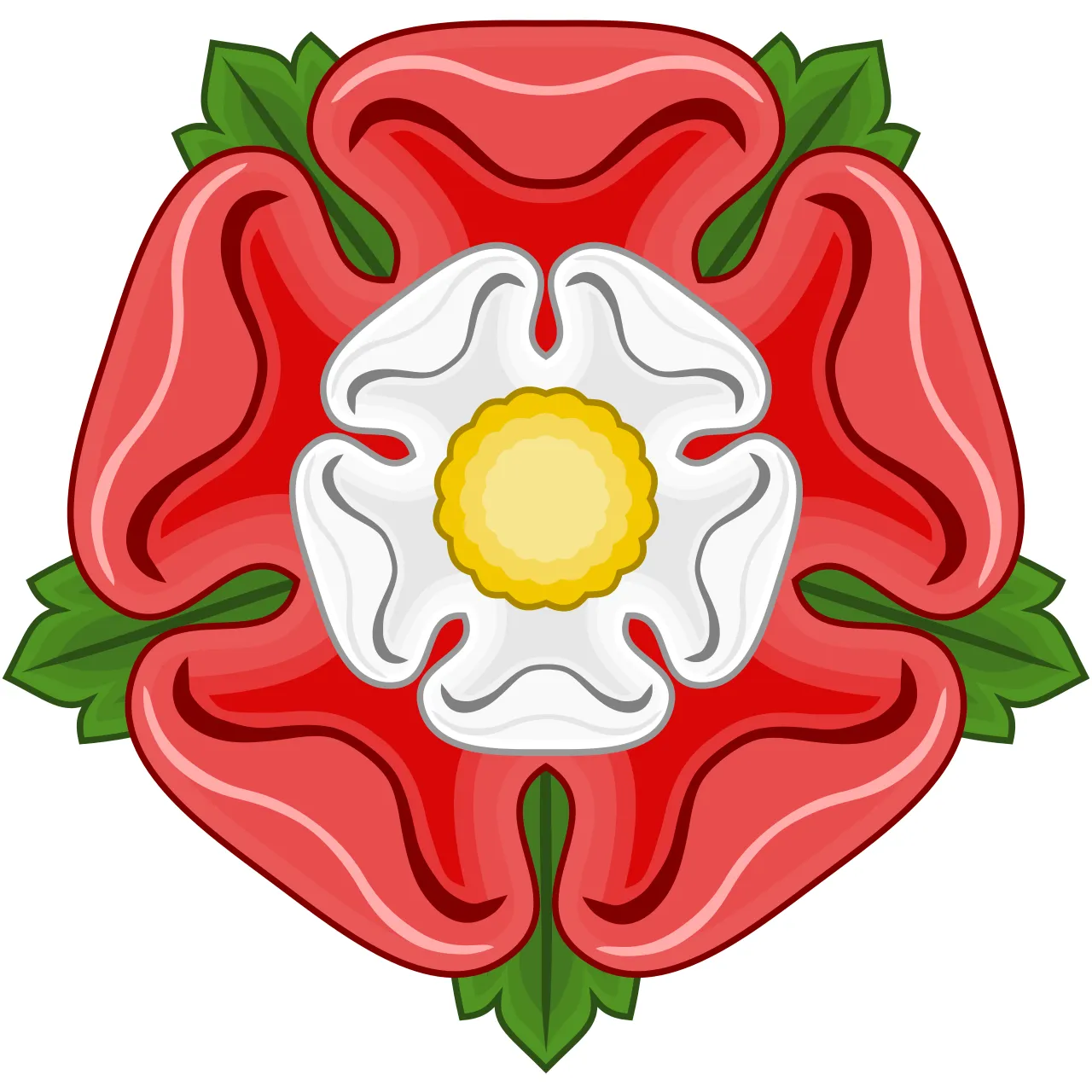 Ilustrasi lambang tradisional Tudor Rose sebagai simbol persatuan kerajaan Inggris