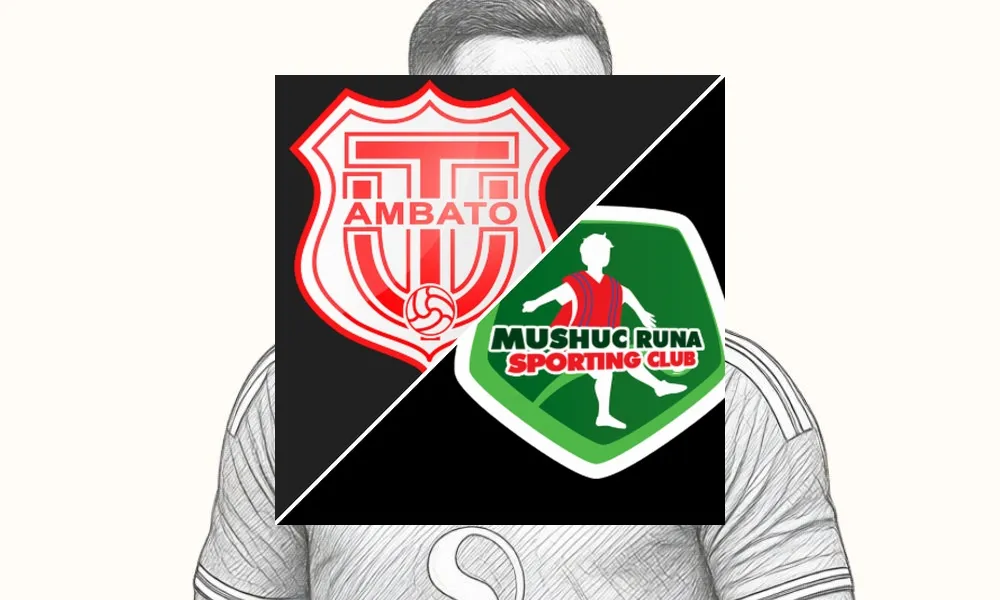 Pemain Mushuc Runa merayakan kemenangan atas Técnico Universitario di Estadio La Cocha
