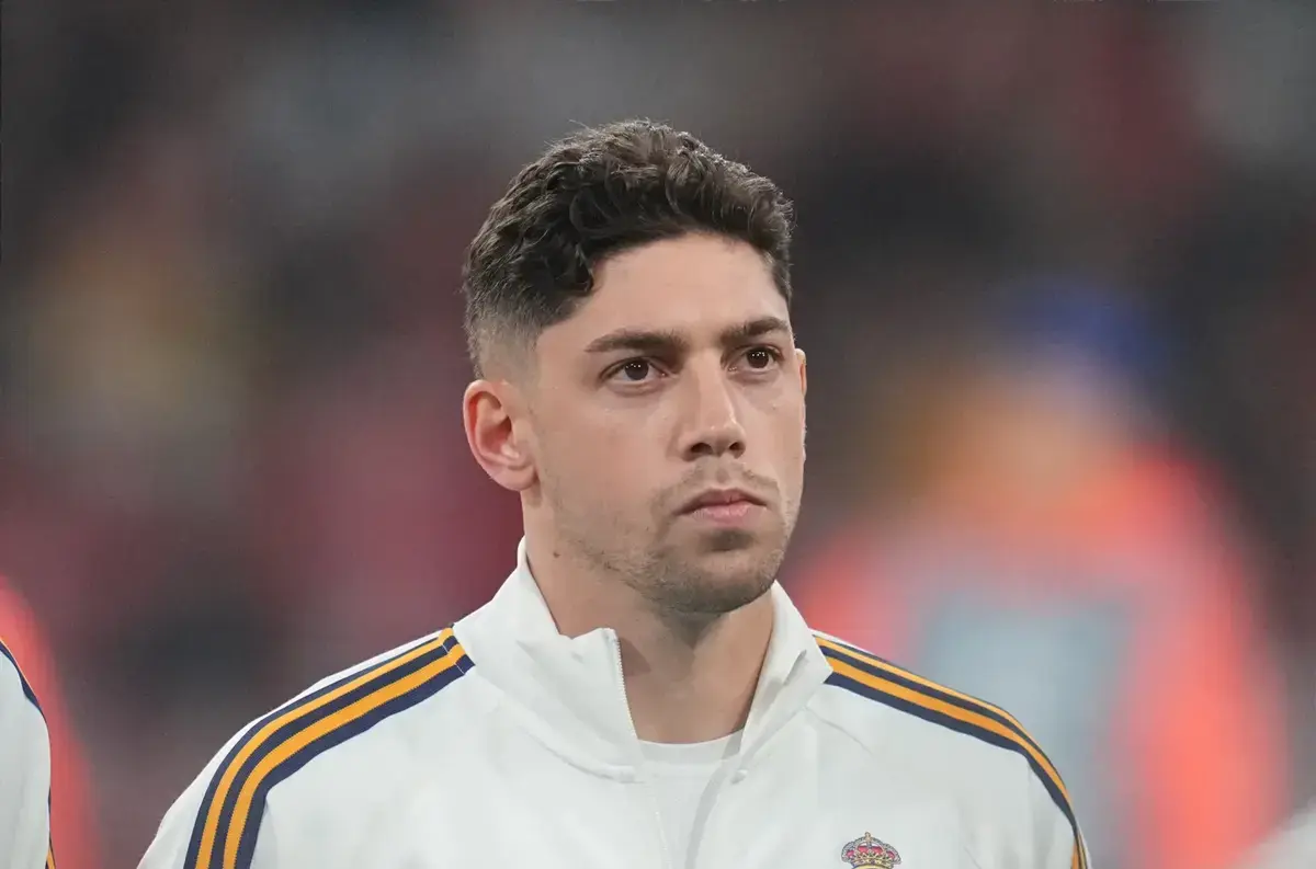 Kapten Real Madrid Federico Valverde dalam laga persahabatan melawan Ferencvaros