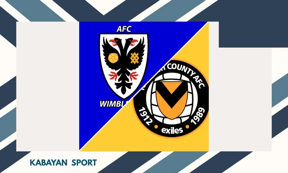 Aksi pemain AFC Wimbledon dan Newport County dalam laga Carabao Cup