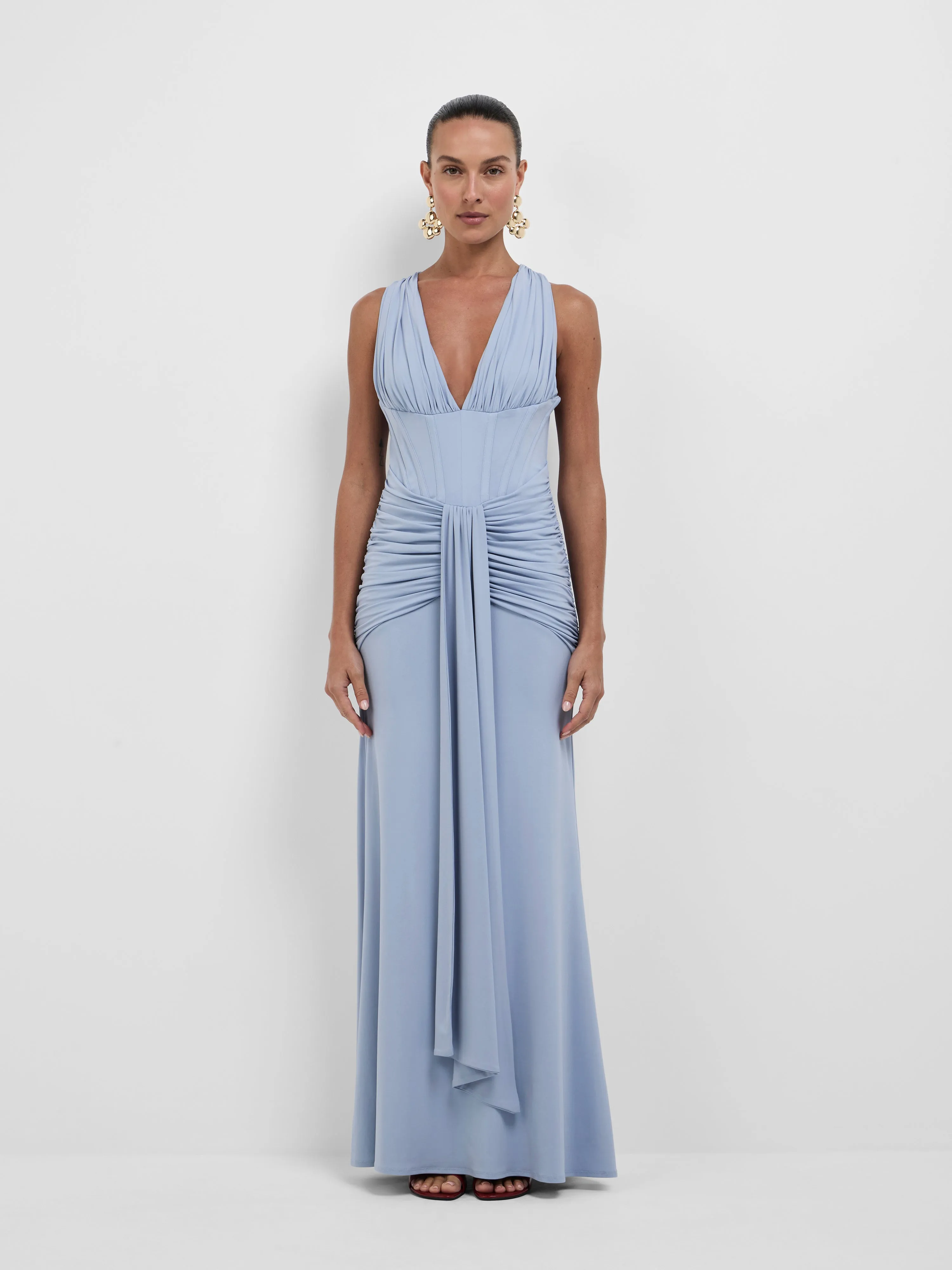 Lulu Gown dress panjang warna ice blue elegan dari Joy368