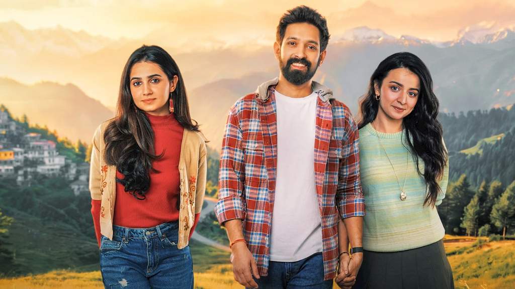 Potret poster promosi serial romantis terbaru Netflix India Musafir Cafe yang menampilkan latar pemandangan alam memukau.